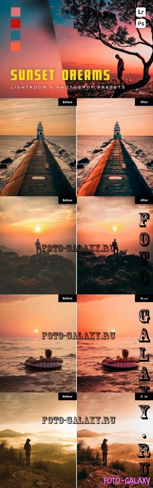 6 Sunset Dreams Lightroom and Photoshop Presets - G3J3WZX