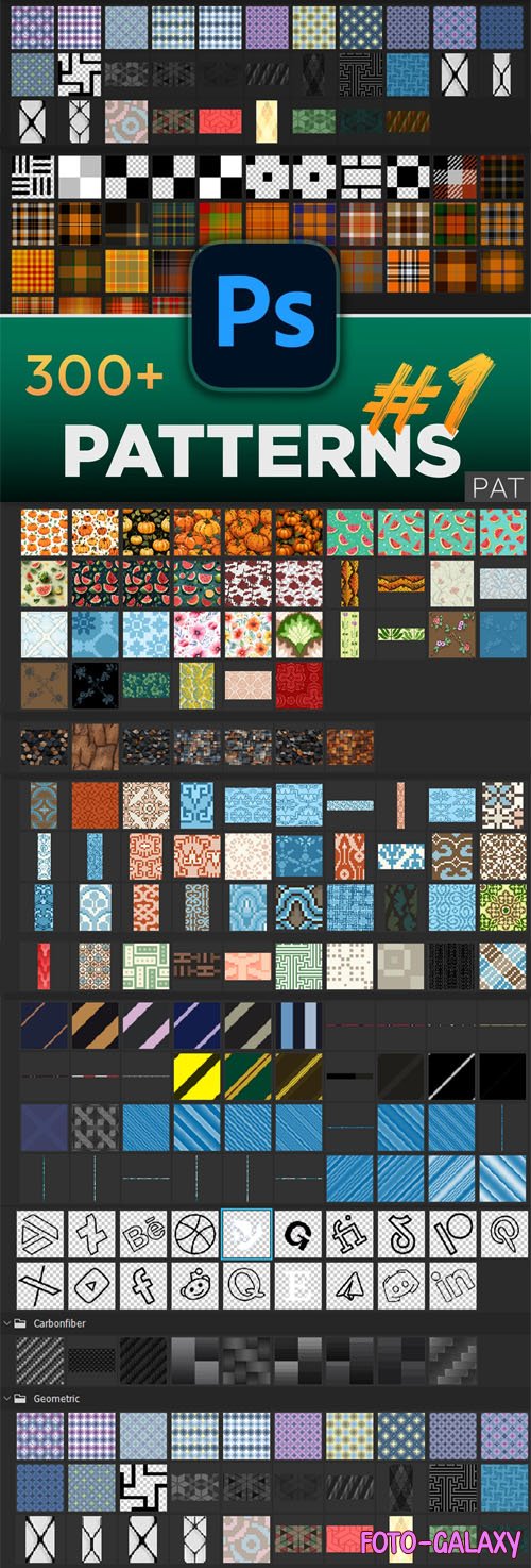 Mega Patterns Pack- 300+ Photoshop Patterns