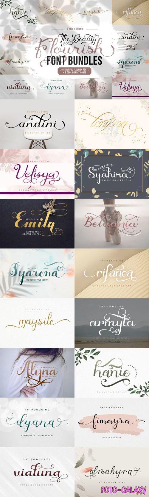 The Beauty Flourish Font Bundles