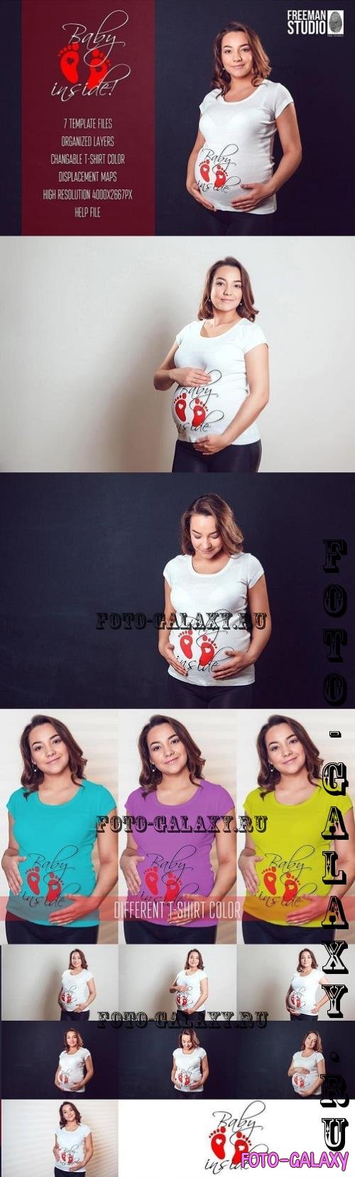 Pregnant Woman T-Shirt Mock-Up - 989895 - L3VDRF3