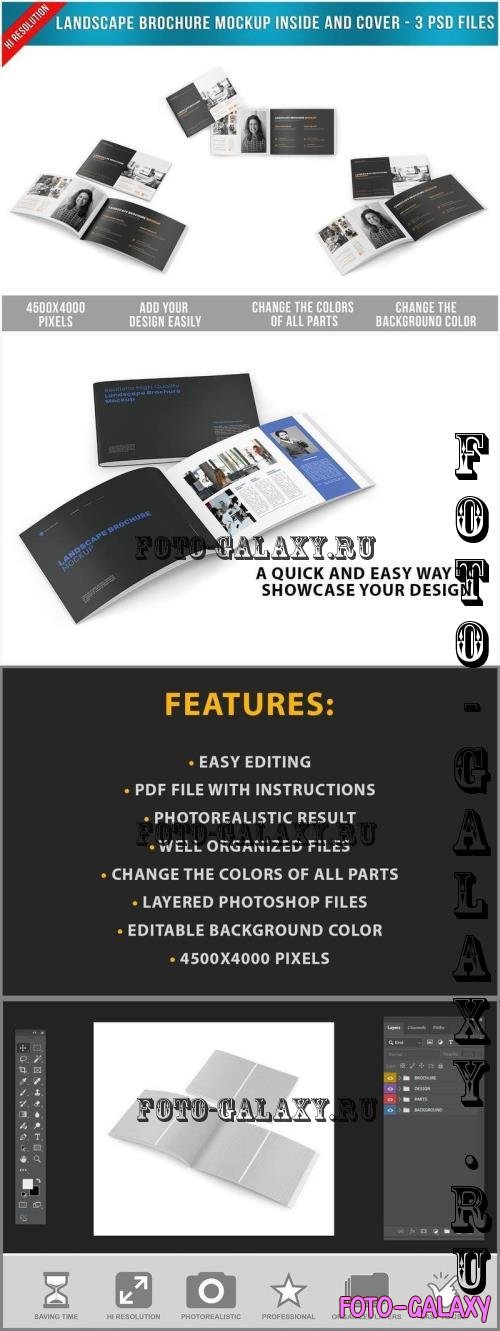 Landscape Brochure Mockup - 3 Photoshop Files - CS7PNGE