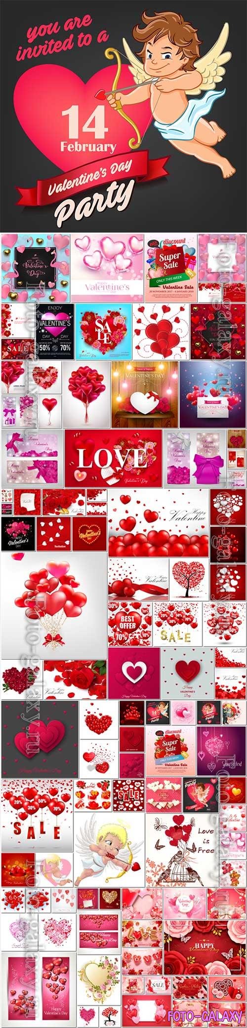 Bundle Happy Valentines Day, love, romance, hearts in vector vol 13