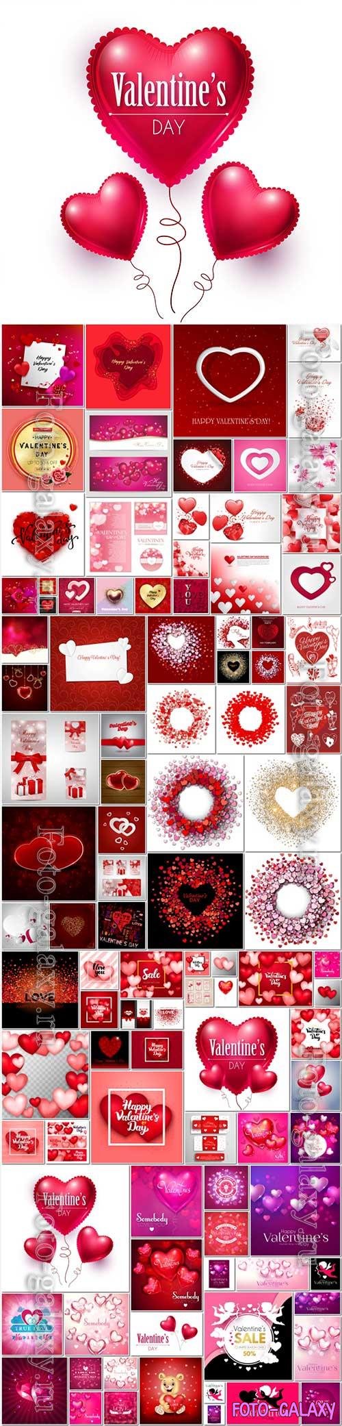 Bundle Happy Valentines Day, love, romance, hearts in vector vol 8