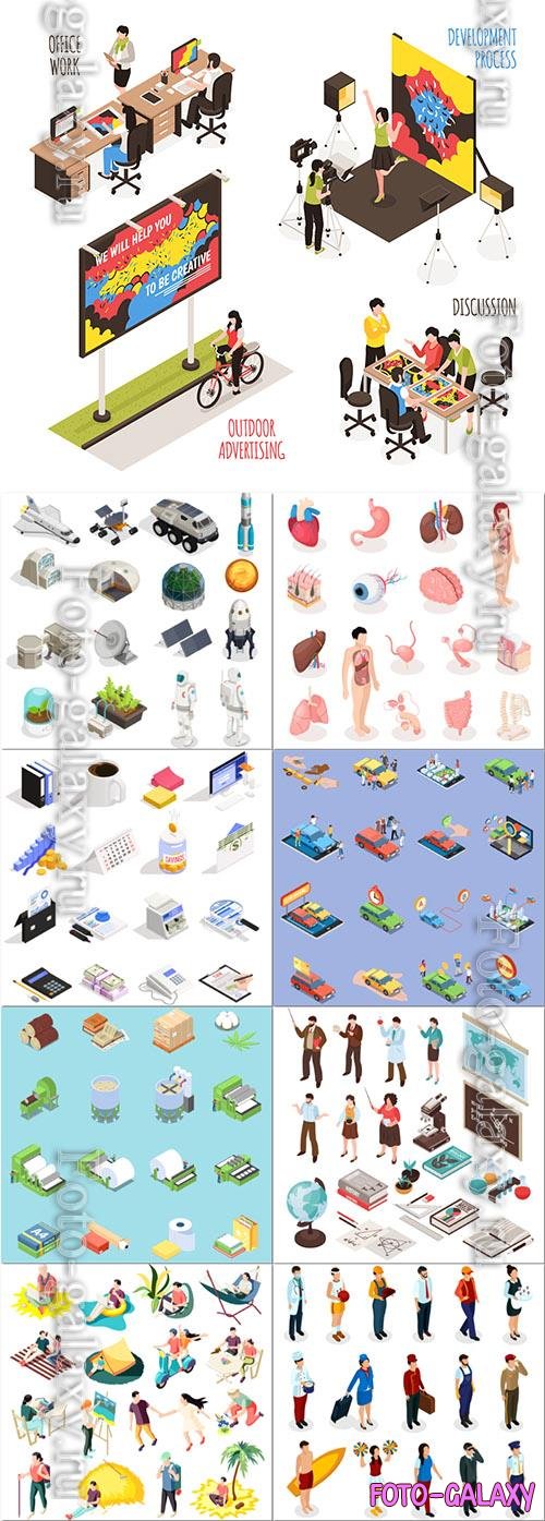 Isometric icons vector design