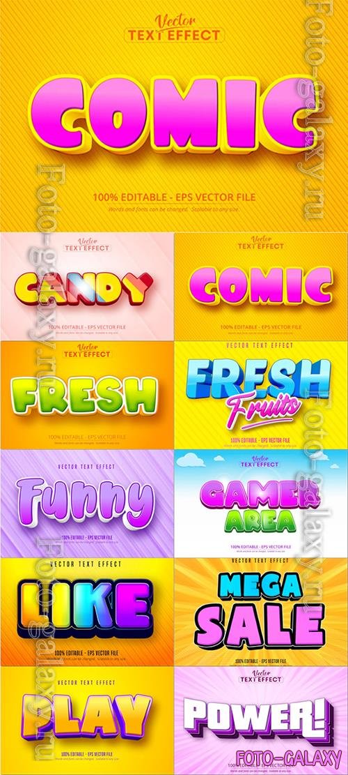 Text effect, font style vector set vol 1