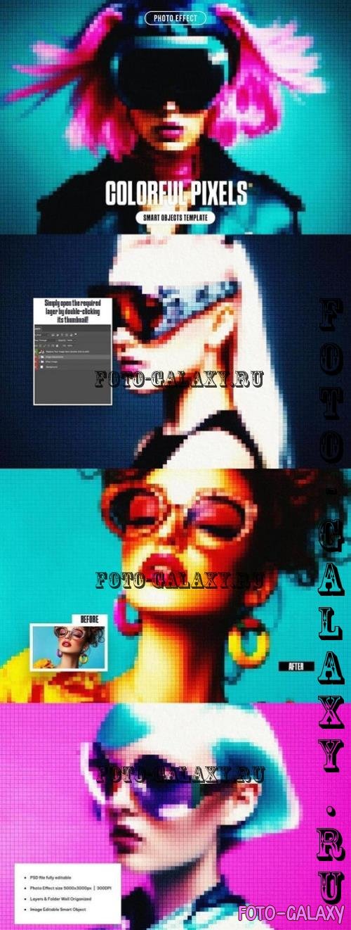 Colorful Pixels Photo Effect - 291032326 - J4G5SNM