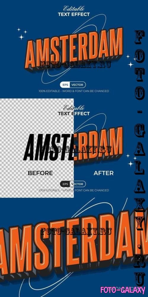 Amsterdam Text Effect 3D Vintage - 291057990 - GCV427D