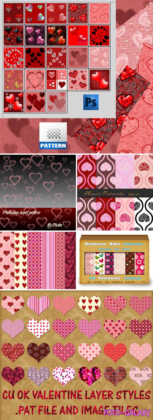 Valentine Hearts - Photoshop Patterns Pack