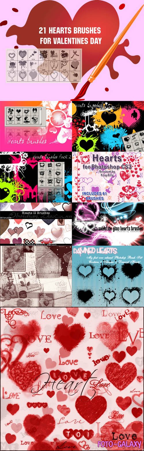 Valentine Hearts - Photoshop Brushes Pack