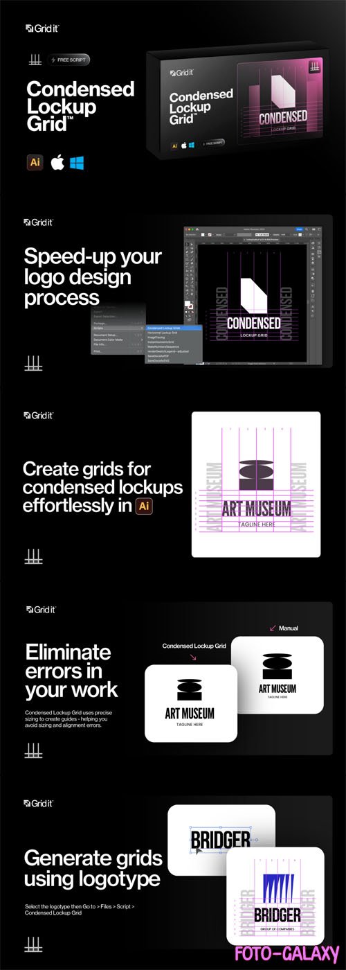 Condensed Lockup Grid - Illustrator Script