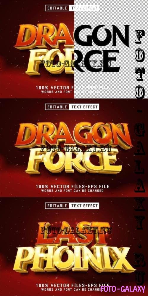 Dragon Force Golden Text - Editable Text Effect - LHPHCH4