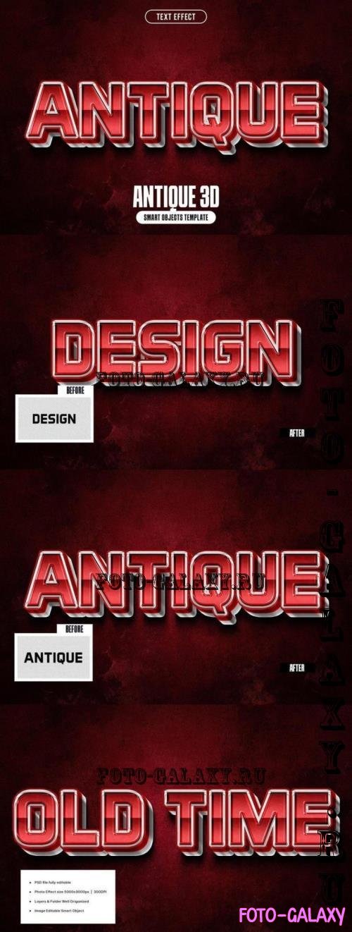 Antique 3D Text Effect - 291071761 - NLXCMPN