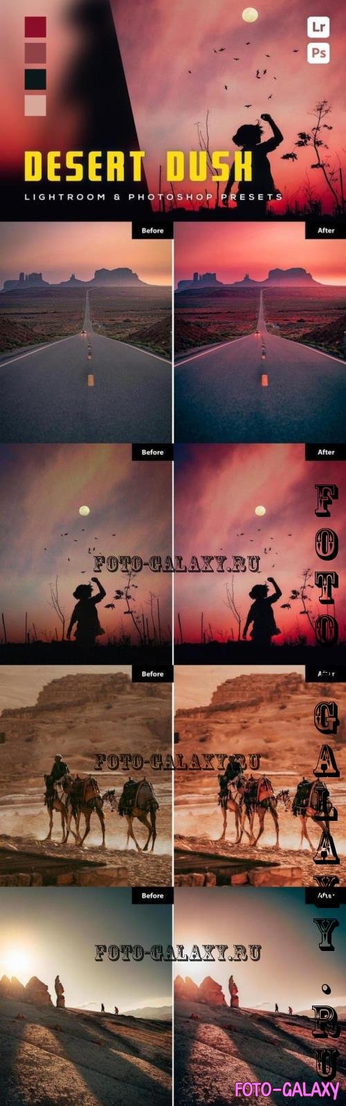 6 Desert Dusk Lightroom and Photoshop Presets - FEYZPJD
