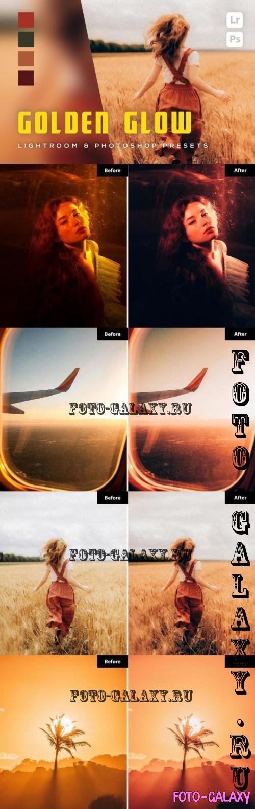 6 Golden Glow Lightroom and Photoshop Presets - MNLPFRQ