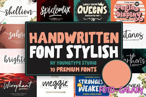 Handwritten Stylish Font Bundle - 70 Premium Fonts