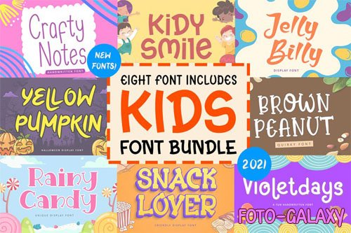 Kids Font Bundle - 8 Premium Fonts