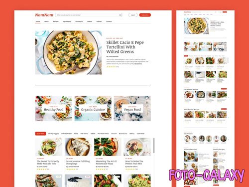 NomNom - Website Template For Food Recipe and Blog - Figma Template