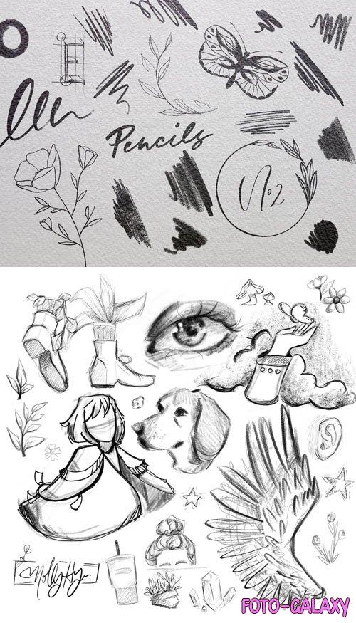 17 Pencil Brushes for Procreate