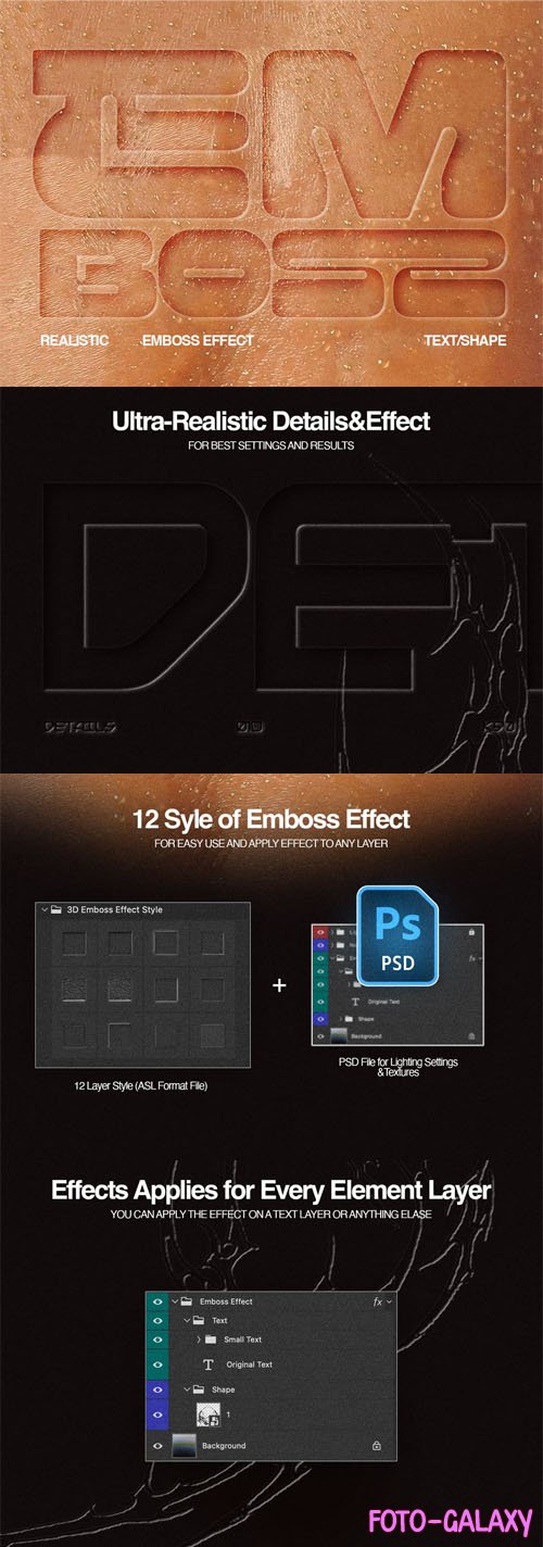 Realistic 3D Emboss Effect - Photoshop Styles