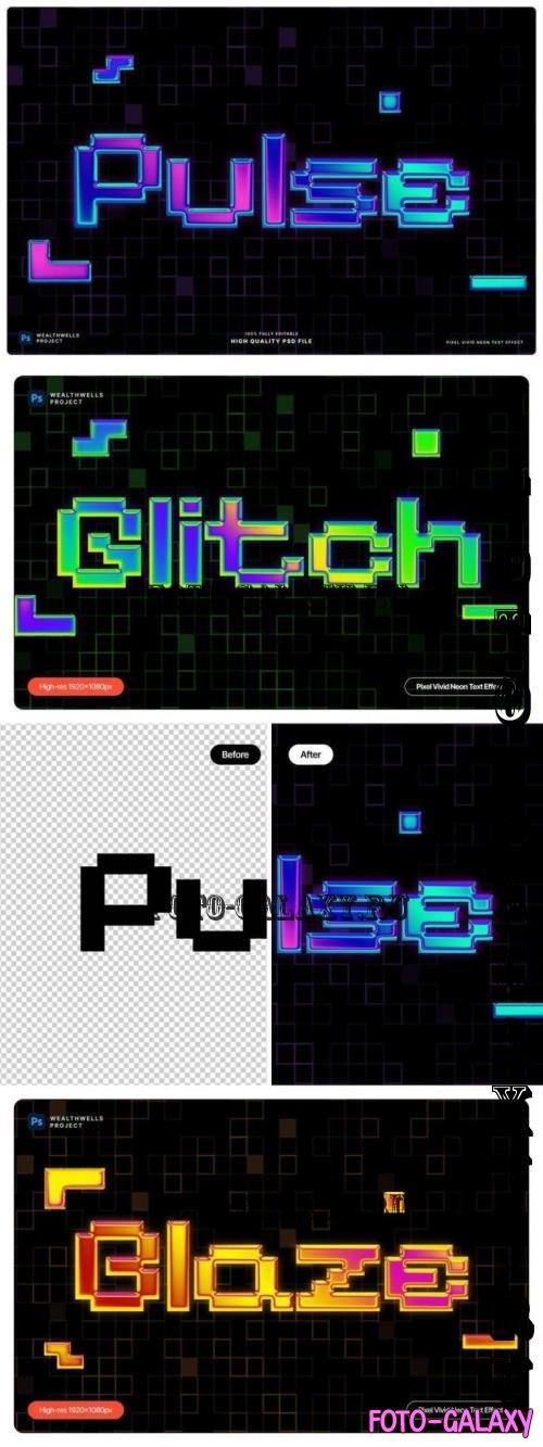 Pixel Vivid Neon Text Effect - Y9QSE3P