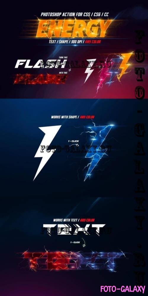 Energy Text Photoshop Action - YJFTBDG