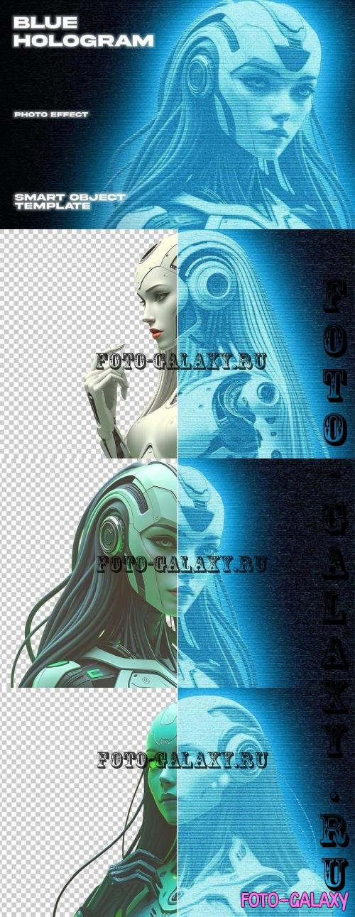 Blue Hologram Photo Effect - GXV7RPV