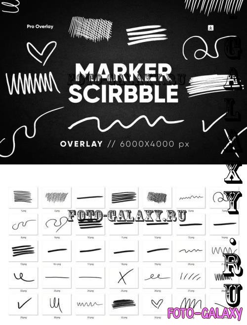 70 Marker Scribble Overlay - MWJPLX2