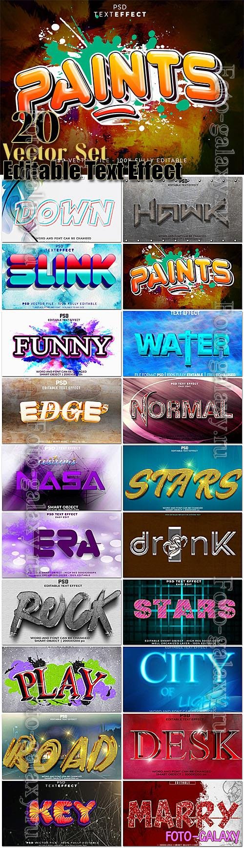 3d Editable PSD Text Effect Collection of 20 files