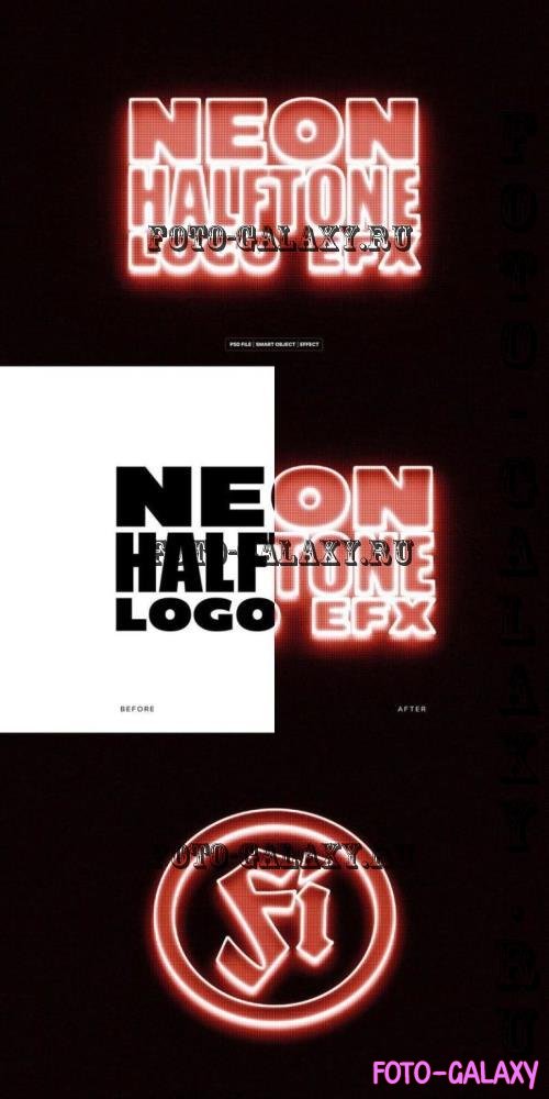 Neon Halftone Text and Logo Effect - HP3LEZ7