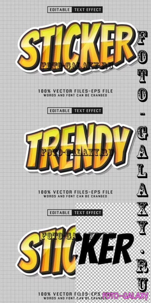 Sticker Editable Text Effect - 6SQUADB