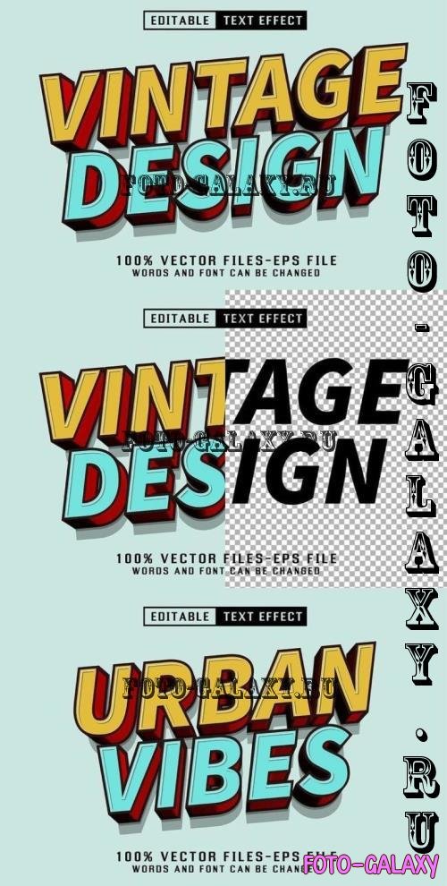 Vintage Design 3d Text - Editable Text Effect - 2DM8W5W