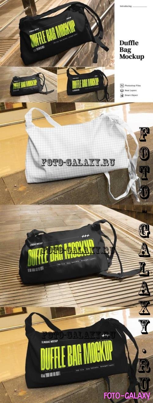 Barrel Duffle Bag Mockup - 9BVR3SL