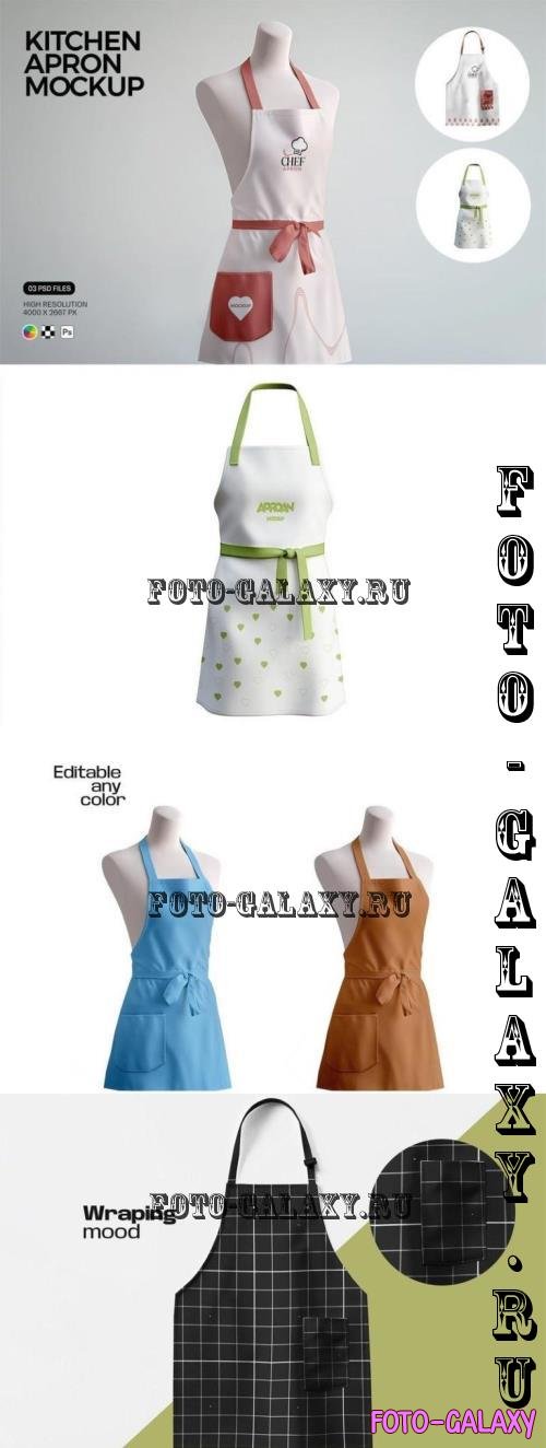 Kitchen Apron Mockup With Mannequin - TKMQCKC