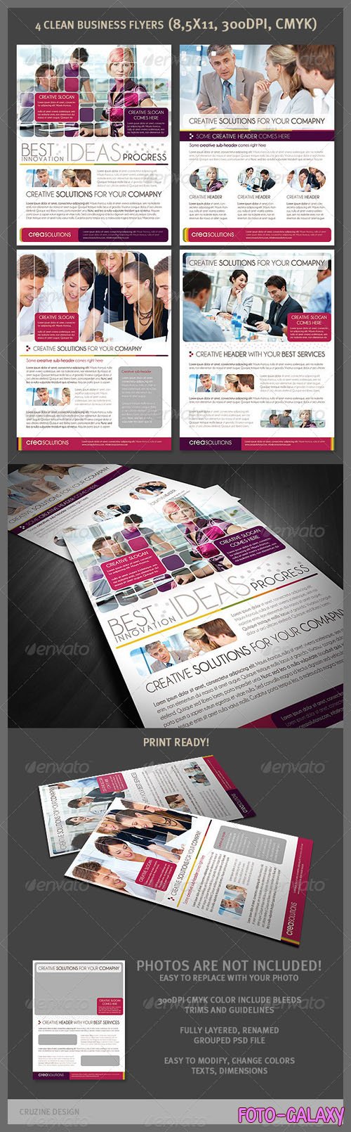 4 Clean Business Flyers PSD Templates