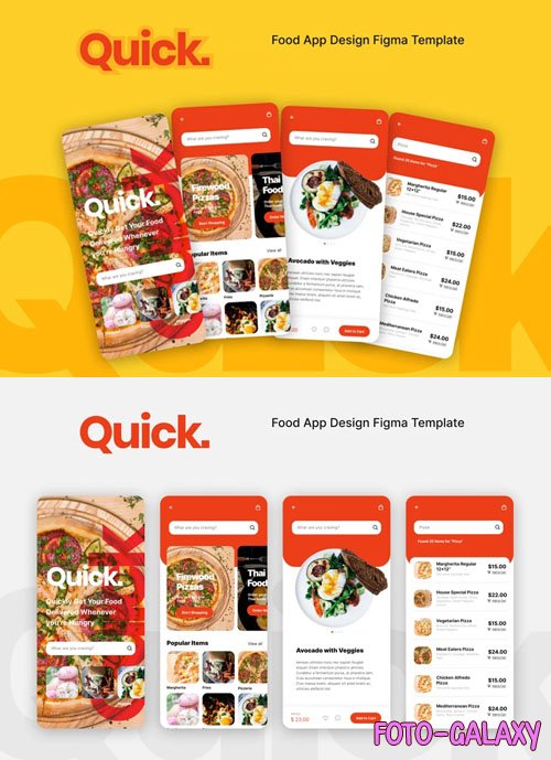 Quick - Food App Mobile UI Kit Design Template for Figma