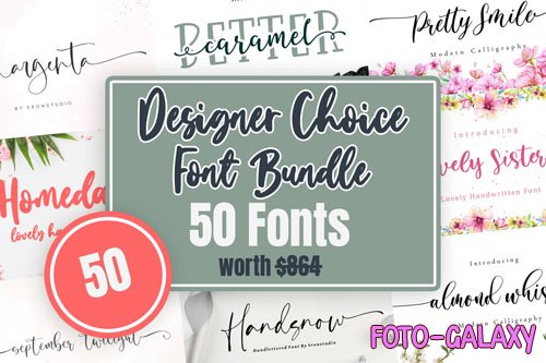 Designer Choice Font Bundle - 50 Premium Fonts