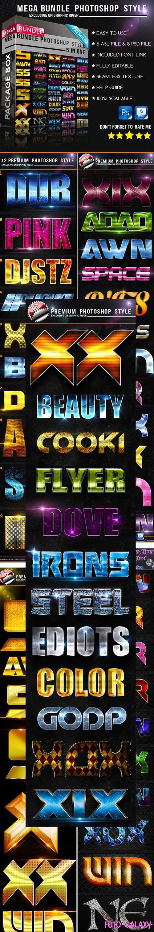 5in1 Mega Bundle - Photoshop Styles & Text Effects