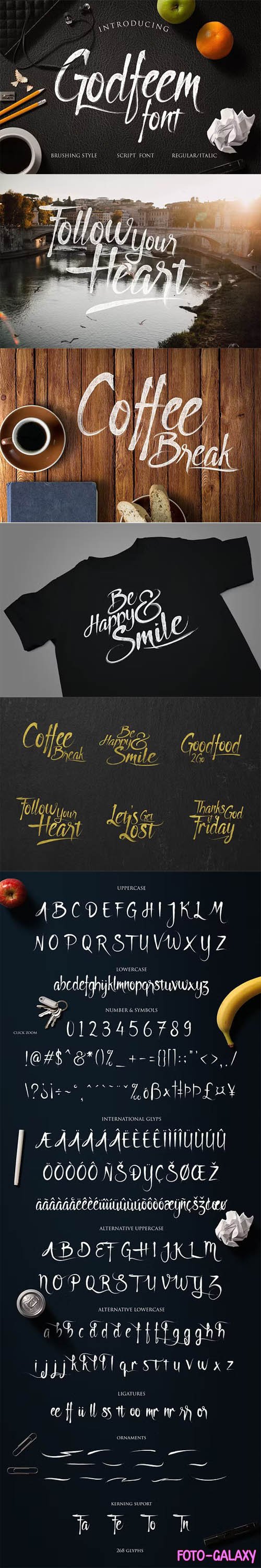 Godfeem - Brushed Script Font