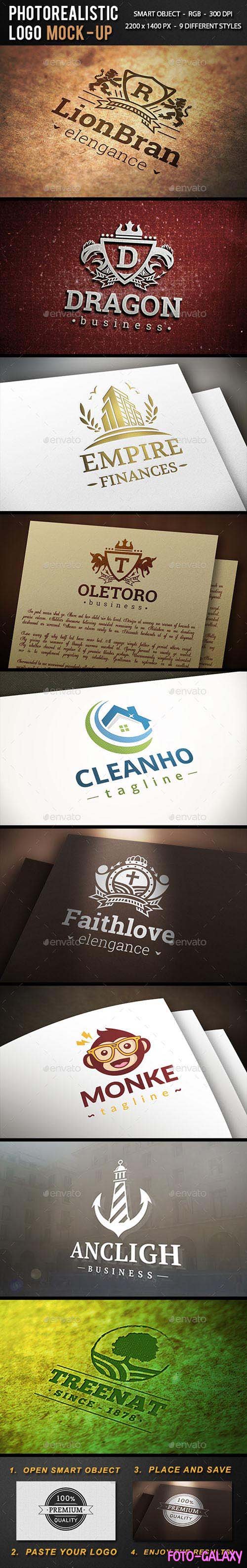 9 Photorealistic 3D Logo Mockup Templates for Photoshop