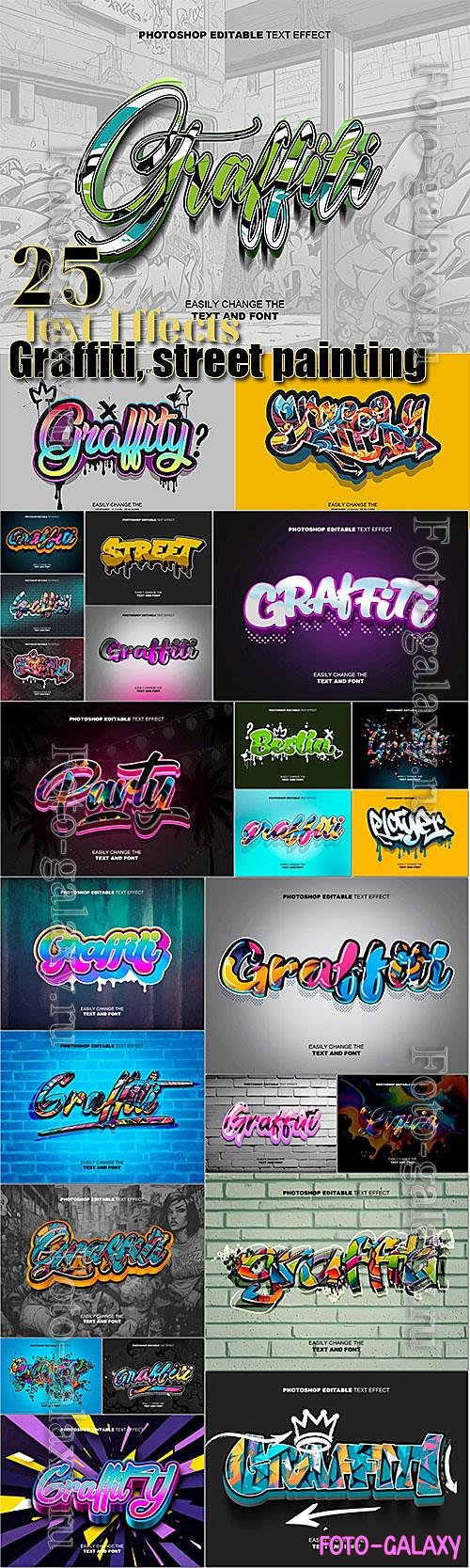 Graffiti, street painting - 25 set of text effects