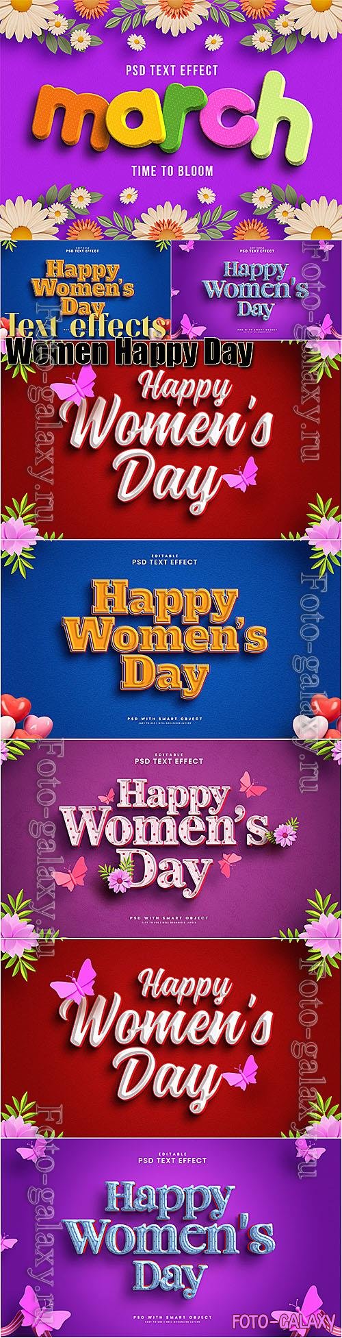 Women Happy Day - Text Effects Set