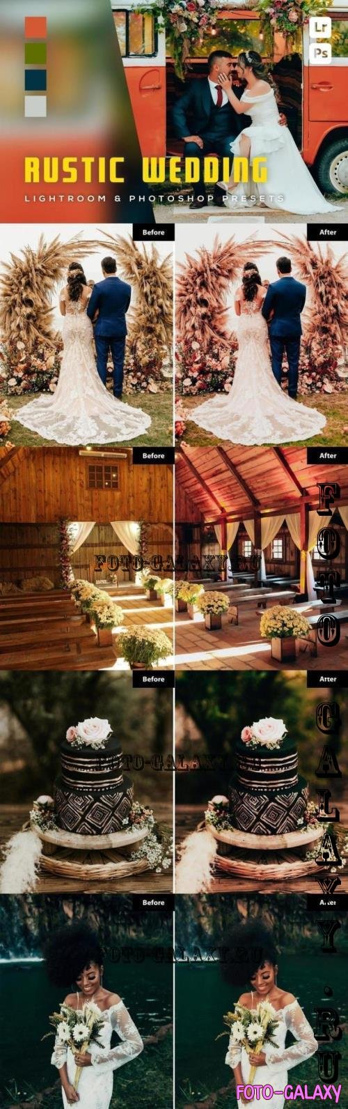 6 Rustic Wedding Lightroom and Photoshop Presets - EM27G6J