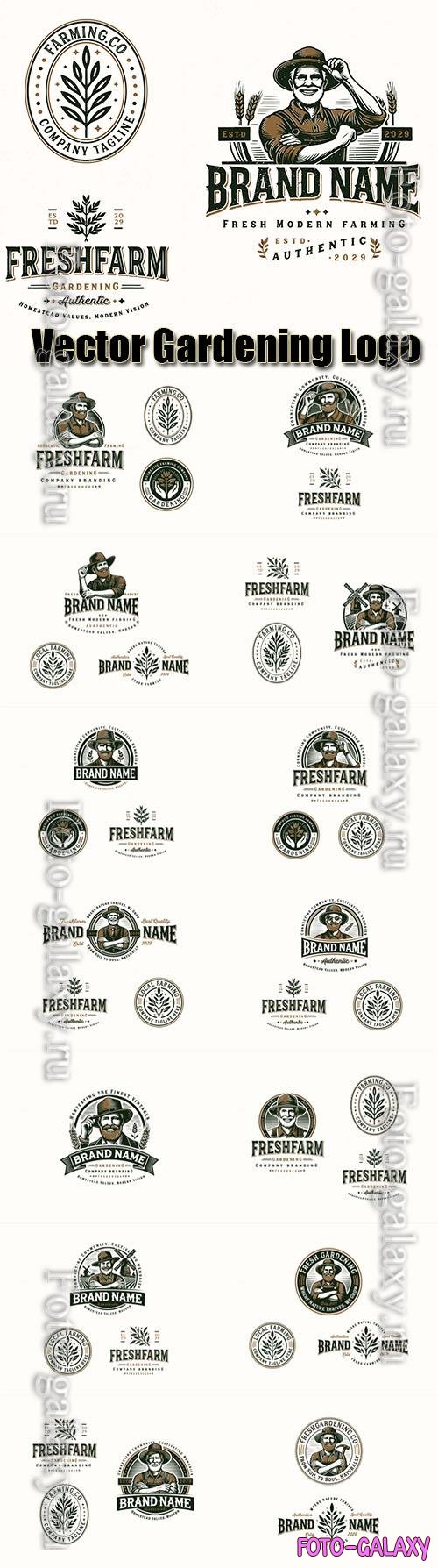 Vintage classic fresh farm gardening logo design for agriculture business company