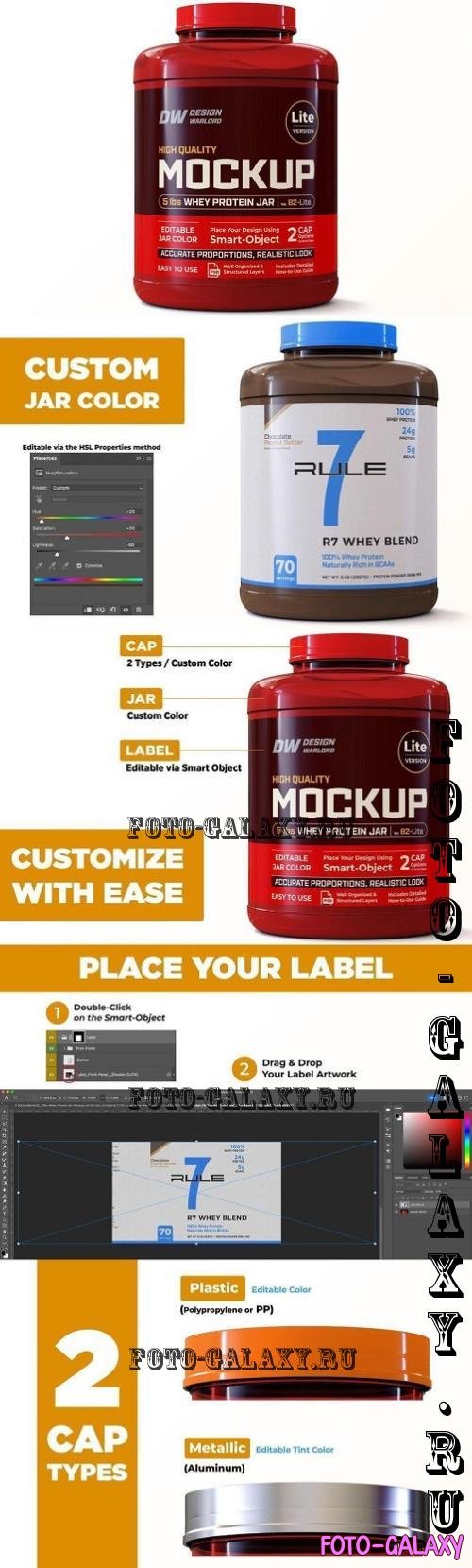5 lbs Whey Protein Jar Mockup | vol. B2-Lite - A48VGVW