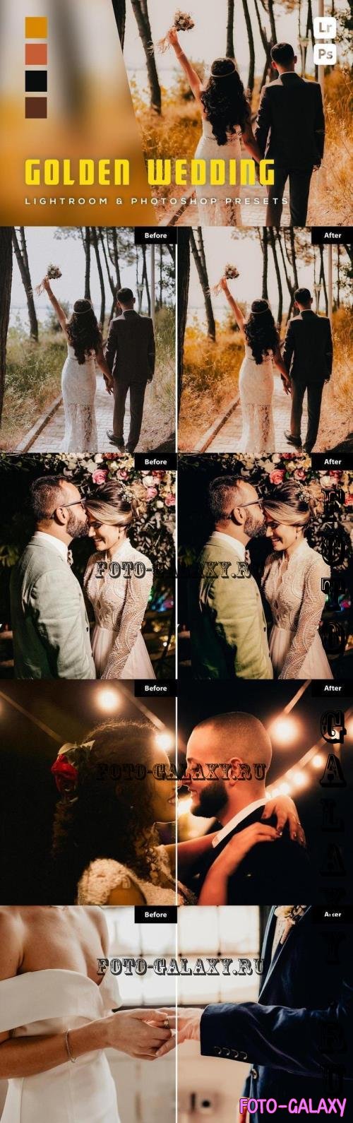 6 Golden Wedding Lightroom and Photoshop Presets - HJL7VHC