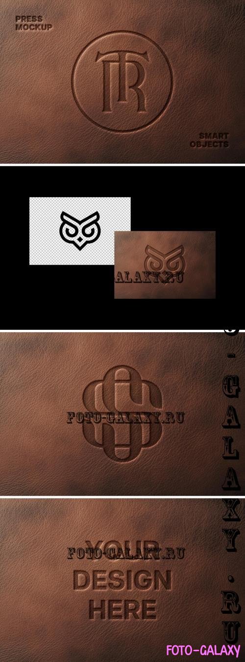 Leather Pressed Logo Mockup - 291165021