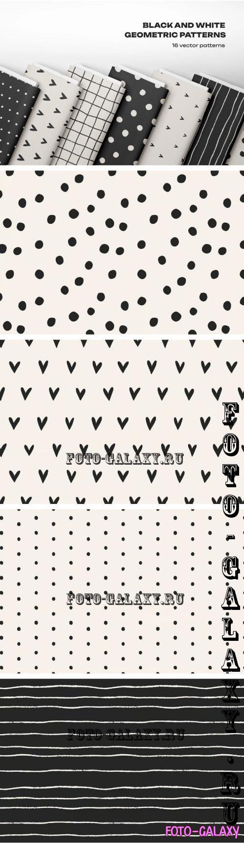 Abstract Black & White Seamless Patterns Set - 9RFQRUZ