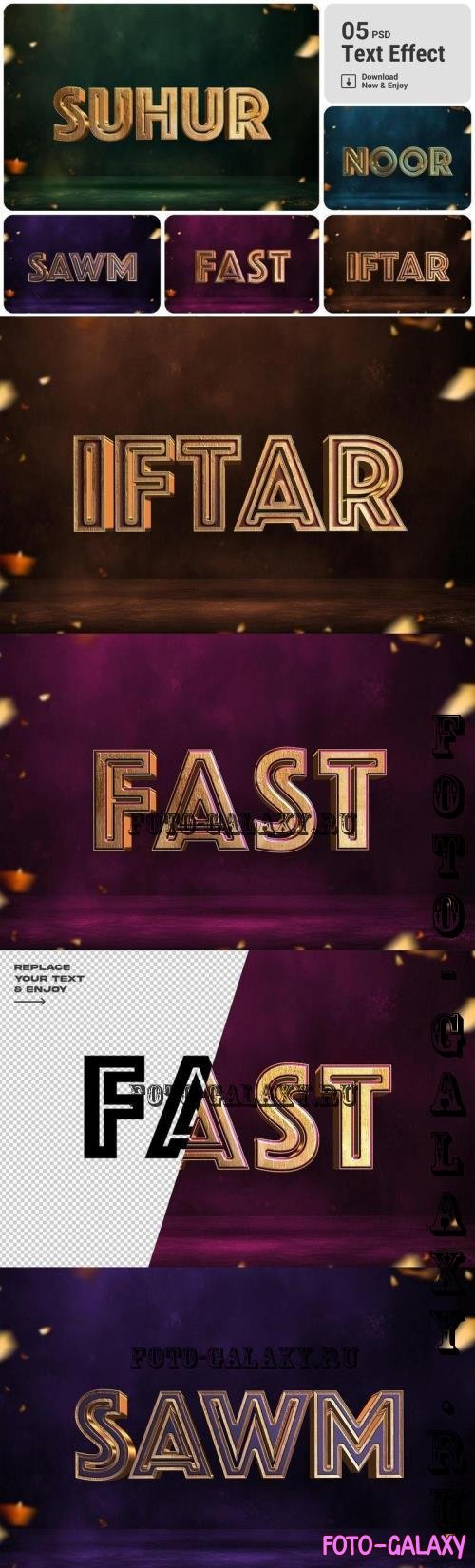 Ramadan Islamic Text Effect Set - JHJHVDJ