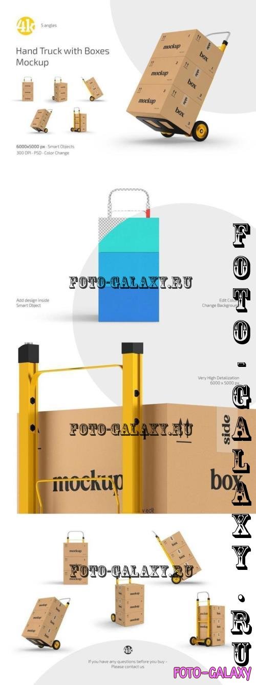 Hand Truck with Boxes Mockup Set - 291231705 - K7LMKQZ