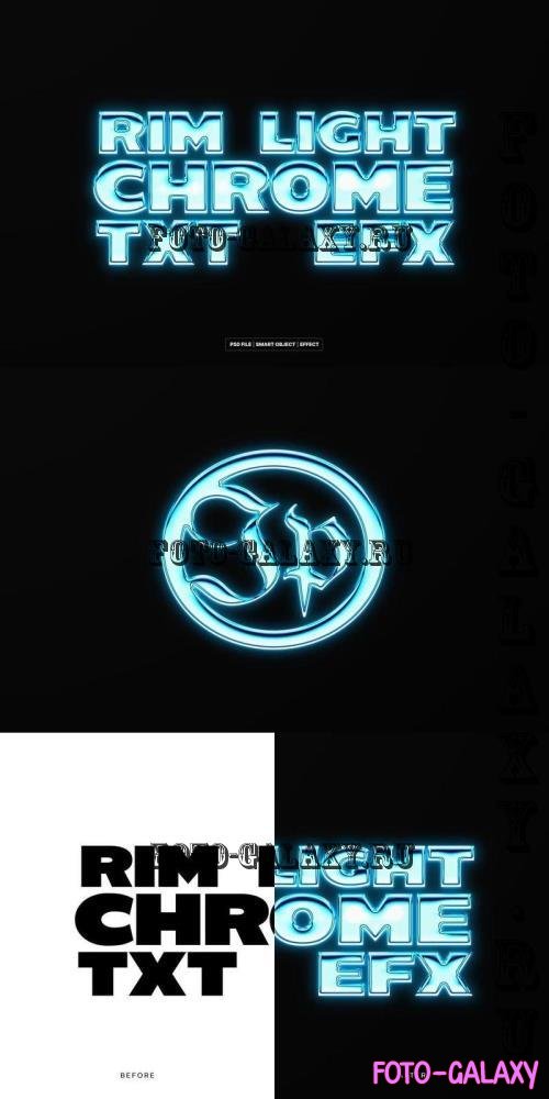 Rim Light Chrome Text and Logo Effect - W3H3FE5